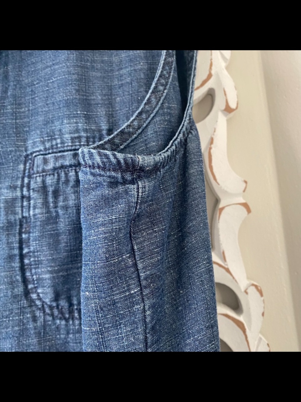 J. Jill Size M Tencel Linen Chambray Sleeveless Shirt Dress Pockets Casual - Picture 6 of 10